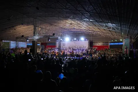 Palestinians attends a celebration of "Gaza sings " in Gaza City, on October 23, 2019. Photo by Mahmoud Ajjour