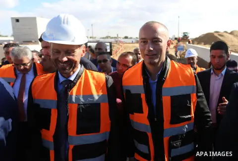 Nikolay Mladenov, United Nations Special Coordinator for the Middle East Peace Process, arrives in Gaza to open the second and third phase of the desalination plant in Deir al-Balah central of Gaza Strip, on December 4,...