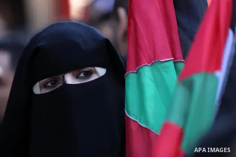 Palestinian supporters of the Popular Front for the Liberation of Palestine (PFLP) take part during a rally marking the 52nd anniversary of the founding of (PFLP) in Gaza City on December 7, 2019. Photo by Ashraf Amra