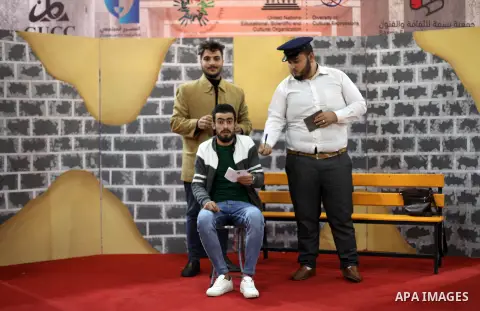 Palestinians attend a social Media events, on the occasion of International Human Rights Day, in Gaza City on December 10, 2019. Photo by Mahmoud Ajjour