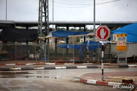 A general view show Al-Jalama checkpoint closed as a preventive measure amid fears of the spread of the novel coronavirus, in the West Bank city of Jenin, on March 14, 2020. Photo by Oday Daibes