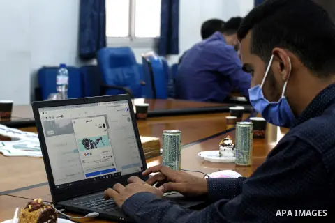 Palestinians take part in a discussion session entitled "Parliamentarians Against Normalization" at al-Legislative Council in Gaza city, on November 4, 2020. Photo by mohammed salem