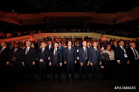Moroccan Prime Minister Aziz Akhannouchparticipates in the second African debate on reducing health risks, held today, in Marrakesh, in Morocco, on September 28, 2023. Photo by Prime Minister of Morocco