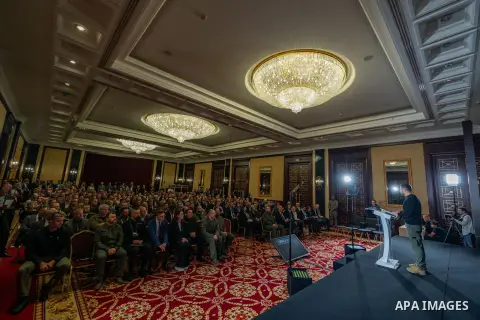 Ukraine's President Volodymyr Zelensky participates in the First International Defense Industries Forum in Ukraine on September 30, 2023. Photo by PRESIDENT OF UKRAINE\ apaimages
