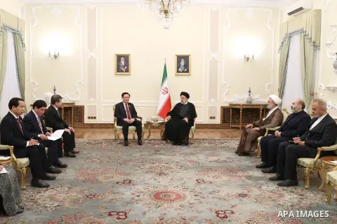Iranian President Ebrahim Raisi receives the Speaker of the Vietnamese Parliament in Iran on August 09, 2023. Photo by Iranian Presidency Office