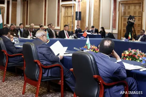 Vice President of Presidential Council, "Musa Al-Koni" participates in the work of the BRICS summit in Africa on August 24, 2023. Photo by Libyan Presidential Council \ apaimages