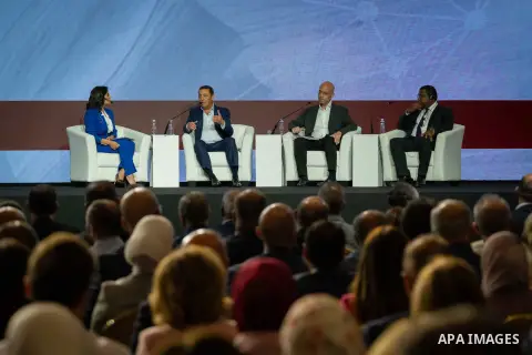 Jordan King Abdullah II attends the closing session of a two-day forum, held by the government to mark one year since the launch of economic and administrative modernisation at the King Hussein Bin Talal Convention Centr...