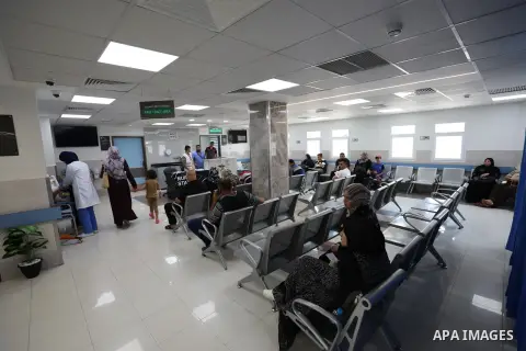 Palestinians attend the opening and development ceremony of the emergency department at Al-Shifa Medical Complex in Gaza City on July 10, 2023. Photo by Atia Darwish/APAimages
