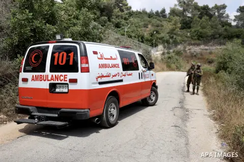 Israeli forces patrol an area near the village of Deir Nidham, northwest of occupied West Bank city of Ramallah on July 10, 2023, after a reported attack near the village. Photo by Ahmad Arouri \ apaimages