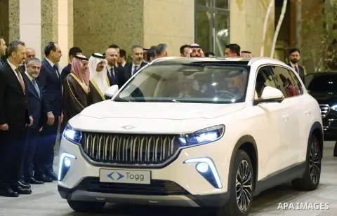 Saudi Arabia's Crown Prince Mohammed bin Salaman welcoming Turkey's President Recep Tayyip Erdogan in Jeddah on July 17, 2023. Photo by AK Party\ apaimages