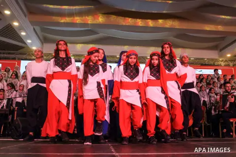 Palestinians attend a musical ceremony "Life with Music" organized by Al Sununu for culture and arts association in partnershipwith German cooperation GIZ, in Gaza city on July 18, 2023. Photo by Ali Hamad\ apaimages