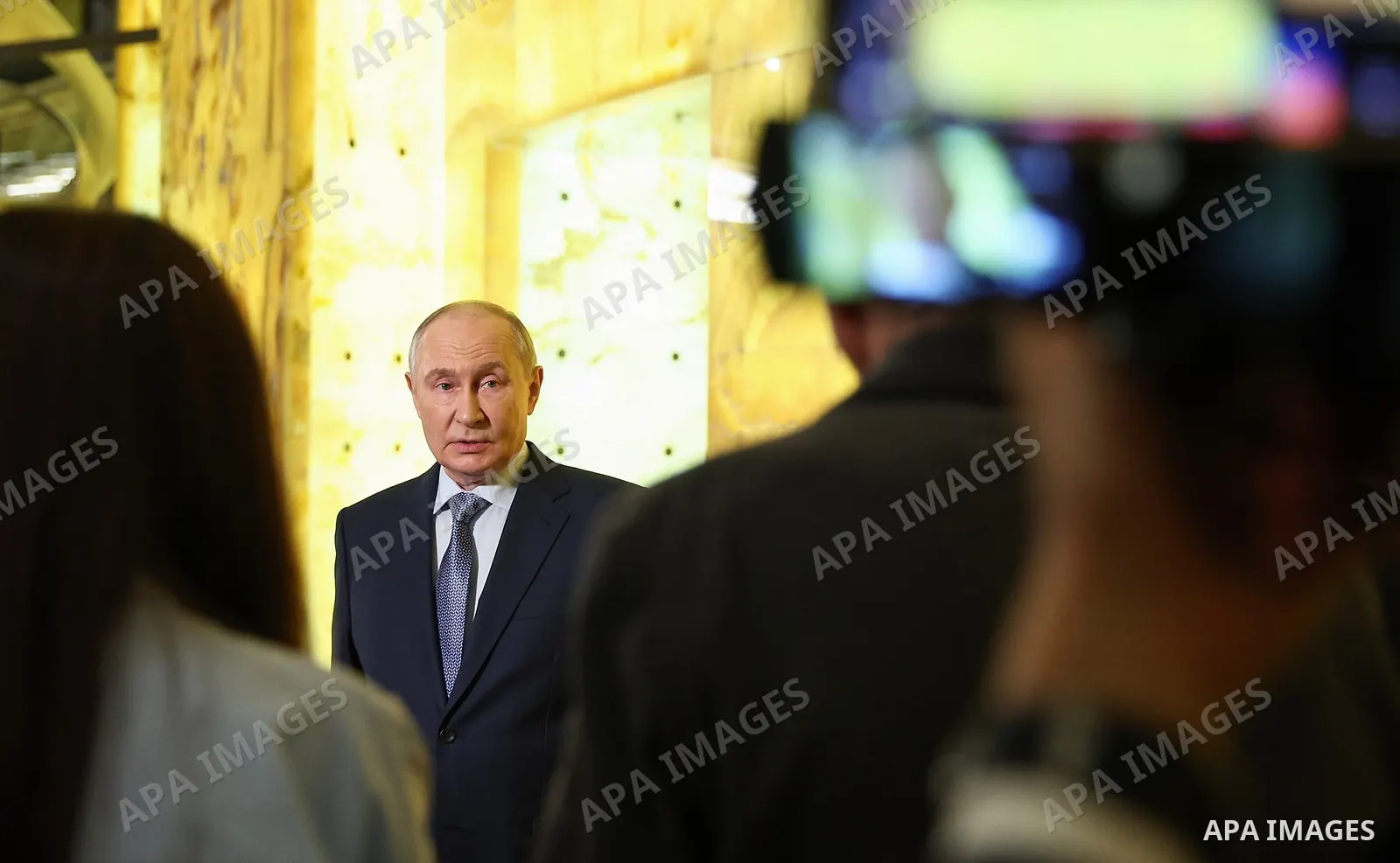 Russian President Vladimir Putin answers questions from media representatives in St. Petersburg, Russia, on September 25, 2026. Putin said proposals for settling the war in Ukraine remain on the table but that Moscow wou...